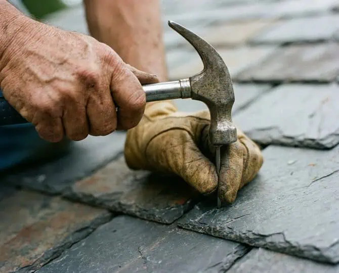 Experienced roofing contractors at work