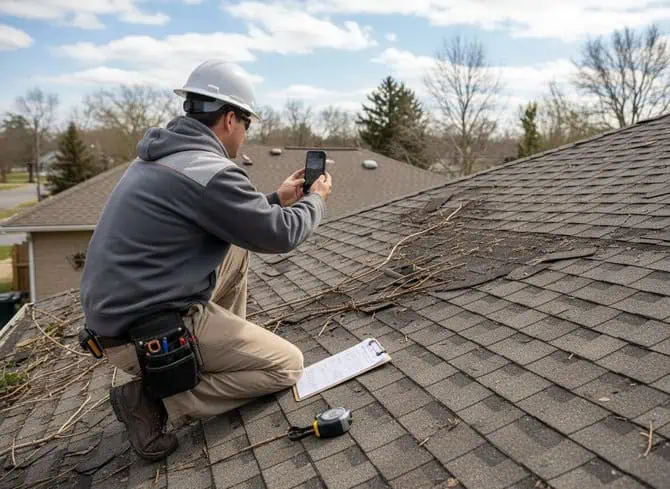 Storm damage roof repair and insurance claims